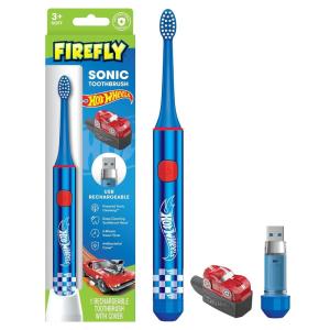 imageFirefly Slim Sonic Hot Wheels Toothbrush with USB Charging and Antibacterial Cover Ages 3 1 Count