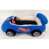 imageHot Wheels Plush Car Pet Bed  Themed Blue Car Design for Dogs and Cats with Toy Steering Wheel and TireHot Wheels