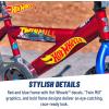 imageDynacraft Hot Wheels Boys BMX Bikes Sizes 12  18 for Ages 39 Years in red Black with Handlebar rev Grip Play FeatureRed