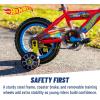 imageDynacraft Hot Wheels Boys BMX Bikes Sizes 12  18 for Ages 39 Years in red Black with Handlebar rev Grip Play FeatureRedBlue