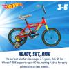 imageDynacraft Hot Wheels Boys BMX Bikes Sizes 12  18 for Ages 39 Years in red Black with Handlebar rev Grip Play FeatureRedBlue