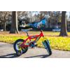 imageDynacraft Hot Wheels Boys BMX Bikes Sizes 12  18 for Ages 39 Years in red Black with Handlebar rev Grip Play FeatureRedBlue
