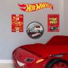 imageHot Wheels Flaming Tire Metal Sign  Classic Hot Wheels Wall Decor for Bedroom Garage or Man CaveBlack