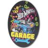 imageHot Wheels Flaming Tire Metal Sign  Classic Hot Wheels Wall Decor for Bedroom Garage or Man CaveBlackYellow