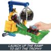 imageHot Wheels Monster Trucks Toy Truck amp Playset Rhinomite Chargin Challenge Playset with a 164 Scale Vehicle amp 2 Crushed Cars
