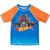 imageHot Wheels Raglan Rash Guard and Swim Trunks UPF 50 Outfit Set Toddler to Big Kid Sizes 2T  1012Blue