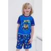 imageHot Wheels Raglan Rash Guard and Swim Trunks UPF 50 Outfit Set Toddler to Big Kid Sizes 2T  1012Navy