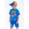 imageHot Wheels Ringer TShirt French Terry Shorts and Baseball Hat 3 Piece Outfit Set Toddler to Big Kid Sizes 2T  1012Blue