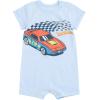 imageHot Wheels Romper and Bucket Sun Hat Outfit Set Newborn to Toddler Sizes Newborn  4TPastel Blue