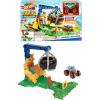 imageHot Wheels Monster Trucks Toy Truck amp Playset Rhinomite Chargin Challenge Playset with a 164 Scale Vehicle amp 2 Crushed Cars