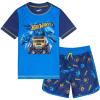 imageHot Wheels Raglan Rash Guard and Swim Trunks UPF 50 Outfit Set Toddler to Big Kid Sizes 2T  1012Navy