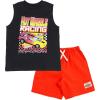 imageHot Wheels Tank Top and Shorts Outfit Set Toddler to Big Kid Sizes 2T  1012Black  Red