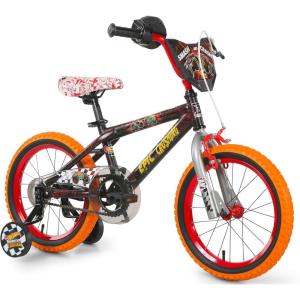 imageDynacraft Hot Wheels Boys BMX Bikes Sizes 12  18 for Ages 39 Years in red Black with Handlebar rev Grip Play FeatureBlack