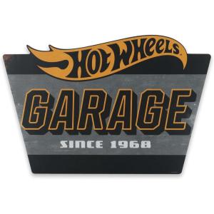 imageHot Wheels Flaming Tire Metal Sign  Classic Hot Wheels Wall Decor for Bedroom Garage or Man CaveGray
