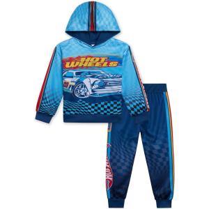 imageHot Wheels Fleece Pullover Hoodie and Jogger Pants Outfit Set Toddler to Big Kid Sizes 2T  1416Blue