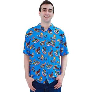 imageHot Wheels Matching Family Button Down Shirt Toddler to Adult Sizes 2T  2XLBright Blue