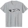 imageHot Wheels  Black Flame Logo TShirtHeather Grey