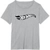 imageHot Wheels  Black Flame Logo TShirtHeather Grey