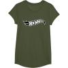 imageHot Wheels  Black Flame Logo TShirtOlive Green