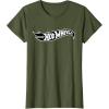 imageHot Wheels  Black Flame Logo TShirtOlive Green