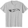 imageHot Wheels  Black Flame Logo TShirtSilver Grey