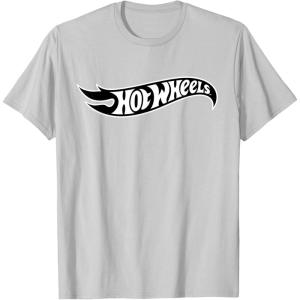 imageHot Wheels  Black Flame Logo TShirtSilver Grey