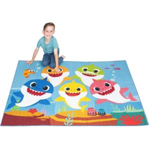 imageHot Wheels Interactive Play Area Rug 69 x 52 Inch Large Kids Race Track Playmat with NonSlip Backing for Bedroom amp Playroom 100 Officially Licensed Product by FrancoBaby Shark