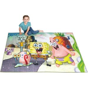 imageHot Wheels Interactive Play Area Rug 69 x 52 Inch Large Kids Race Track Playmat with NonSlip Backing for Bedroom amp Playroom 100 Officially Licensed Product by FrancoSpongebob Squarepants