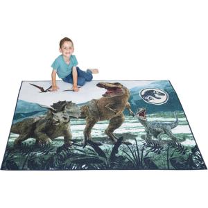 imageHot Wheels Interactive Play Area Rug 69 x 52 Inch Large Kids Race Track Playmat with NonSlip Backing for Bedroom amp Playroom 100 Officially Licensed Product by FrancoJurassic World