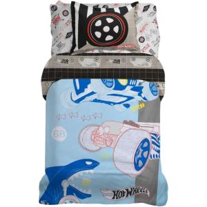imageHot Wheels Kids Bedding Super Soft Premium Organic Cotton Duvet Cover with Sham 3 Piece Full Size Officially Licensed Product By FrancoHot Wheels