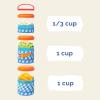 imageCheckers Whiskware Stackable Snack Pack  3 Jar  Handle  RedOrangeBlue