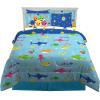 imageHot Wheels Girls Kids Bedding Super Soft Comforter and Sheet Set with Sham 7 Piece Full Size Officially Licensed Product By FrancoBaby Shark