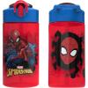 imageZak Designs Mattel Hot Wheels Sage Kids Water Bottle For School or Travel 16oz Durable Plastic Water Bottle With Straw Handle and LeakProof PopUp Spout Cover Hot WheelsSpiderman