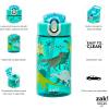 imageZak Designs Mattel Hot Wheels Sage Kids Water Bottle For School or Travel 16oz Durable Plastic Water Bottle With Straw Handle and LeakProof PopUp Spout Cover Hot WheelsDinosaur