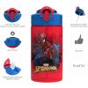imageZak Designs Mattel Hot Wheels Sage Kids Water Bottle For School or Travel 16oz Durable Plastic Water Bottle With Straw Handle and LeakProof PopUp Spout Cover Hot WheelsSpiderman
