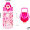 imageZak Designs Mattel Hot Wheels Sage Kids Water Bottle For School or Travel 16oz Durable Plastic Water Bottle With Straw Handle and LeakProof PopUp Spout Cover Hot WheelsFlower Power
