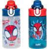 imageZak Designs Hot Wheels Sage Kids Water Bottle For School or Travel 16oz Durable Plastic Water Bottle With Straw Handle and LeakProof PopUp Spout Cover 2Pack Set Monster TrucksSpidey and His Amazing Friends