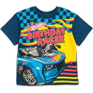 imageHot Wheels Birthday Drop Shoulder TShirt Toddler to Big Kid Sizes 2T  1012Navy