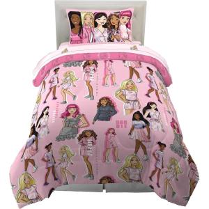 imageHot Wheels Girls Kids Bedding Super Soft Comforter and Sheet Set with Sham 7 Piece Full Size Officially Licensed Product By FrancoBarbie