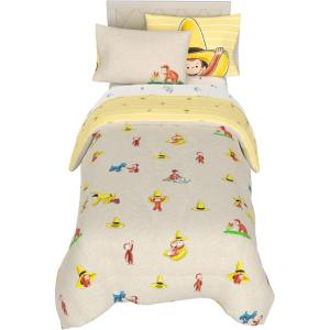 imageHot Wheels Girls Kids Bedding Super Soft Comforter and Sheet Set with Sham 7 Piece Full Size Officially Licensed Product By FrancoCurious George