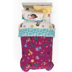 imageHot Wheels Girls Kids Bedding Super Soft Comforter and Sheet Set with Sham 7 Piece Full Size Officially Licensed Product By FrancoDora the Explorer