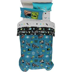 imageHot Wheels Girls Kids Bedding Super Soft Comforter and Sheet Set with Sham 7 Piece Full Size Officially Licensed Product By FrancoJurassic World  Worldwide Dinos