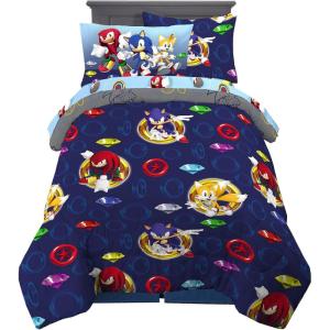 imageHot Wheels Girls Kids Bedding Super Soft Comforter and Sheet Set with Sham 7 Piece Full Size Officially Licensed Product By FrancoSonic the Hedgehog