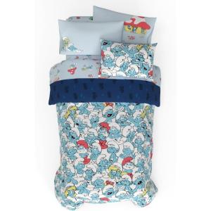 imageHot Wheels Girls Kids Bedding Super Soft Comforter and Sheet Set with Sham 7 Piece Full Size Officially Licensed Product By FrancoThe Smurfs  Blue Original