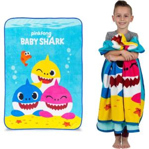 imageHot Wheels Kids Bedding Super Soft Plush Throw Blanket 46 in x 60 in Officially Licensed Product by FrancoBaby Shark