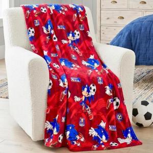 imageHot Wheels Kids Bedding Super Soft Plush Throw Blanket 46 in x 60 in Officially Licensed Product by FrancoSonic the Hedgehog Soccer