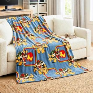 imageHot Wheels Kids Bedding Super Soft Plush Throw Blanket 46 in x 60 in Officially Licensed Product by FrancoSuper Mario Big Bowser