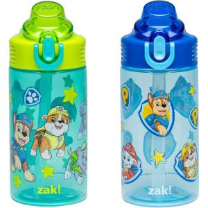 imageZak Designs Hot Wheels Sage Kids Water Bottle For School or Travel 16oz Durable Plastic Water Bottle With Straw Handle and LeakProof PopUp Spout Cover 2Pack Set Monster TrucksPAW Patrol Chase  Friends
