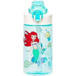 imageZak Designs Mattel Hot Wheels Sage Kids Water Bottle For School or Travel 16oz Durable Plastic Water Bottle With Straw Handle and LeakProof PopUp Spout Cover Hot WheelsDisney Princess Ariel  Jasmine