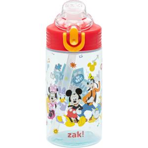 imageZak Designs Mattel Hot Wheels Sage Kids Water Bottle For School or Travel 16oz Durable Plastic Water Bottle With Straw Handle and LeakProof PopUp Spout Cover Hot WheelsMickey Mouse